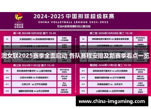 澳女联2025赛季全面启动 各队赛程安排及新赛季看点一览